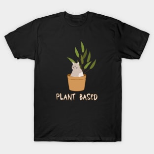 Funny Vegan Plant Based Kitty for Cat and Animal Lovers T-Shirt